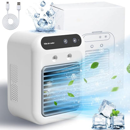 ❄️ 50% DE RÉDUCTION! 💧 Mini Climatiseur Portable – Refroidisseur & Humidificateur 3-en-1, Idéal pour la Maison, le Bureau & le Camping 🏕️