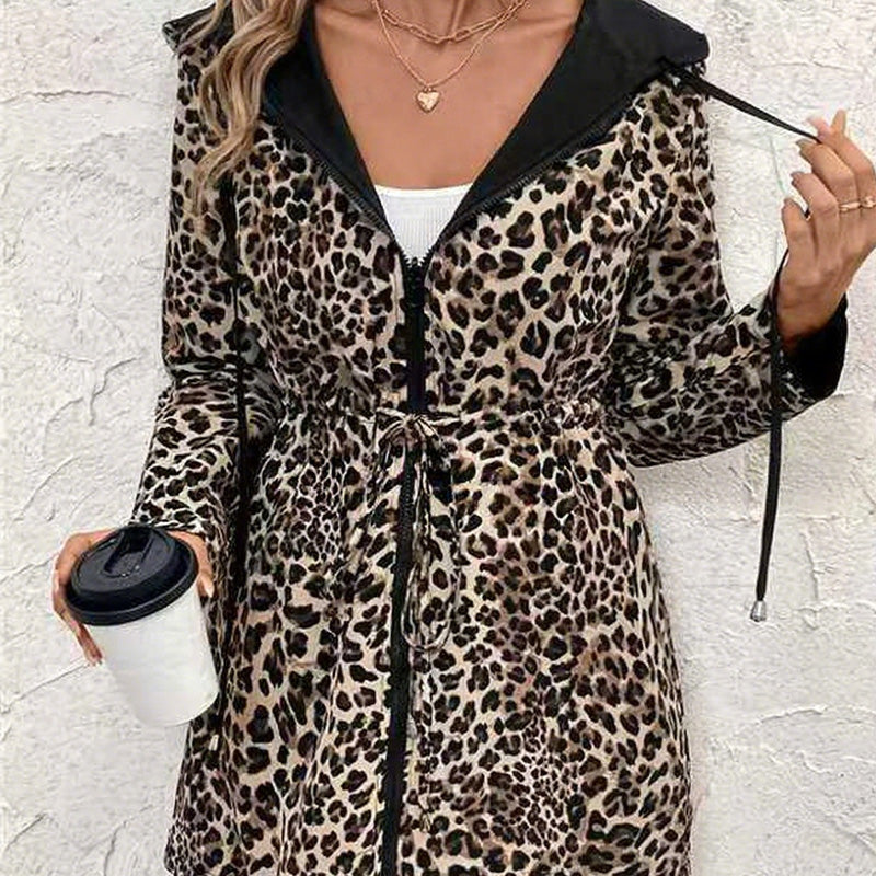 Liquidation totale！✨Nouveaux styles✨Manteau à capuche imprimé léopard double face