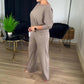 🌸Soldes d'automne👗 Élégant ensemble trois pièces avec cardigan long – Tissu doux, haut et pantalon stylés, parfaits pour aller au travail et pour le quotidien. ✨