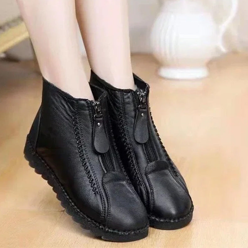 👢 50% DE RÉDUCTION ! ❄️ Bottines d‘Hiver Chaudes pour Femmes – Fermeture Éclair Facile, Semelle Antidérapante & Style Élégant ✨