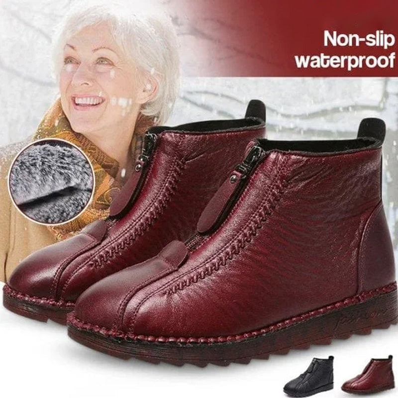 👢 50% DE RÉDUCTION ! ❄️ Bottines d‘Hiver Chaudes pour Femmes – Fermeture Éclair Facile, Semelle Antidérapante & Style Élégant ✨