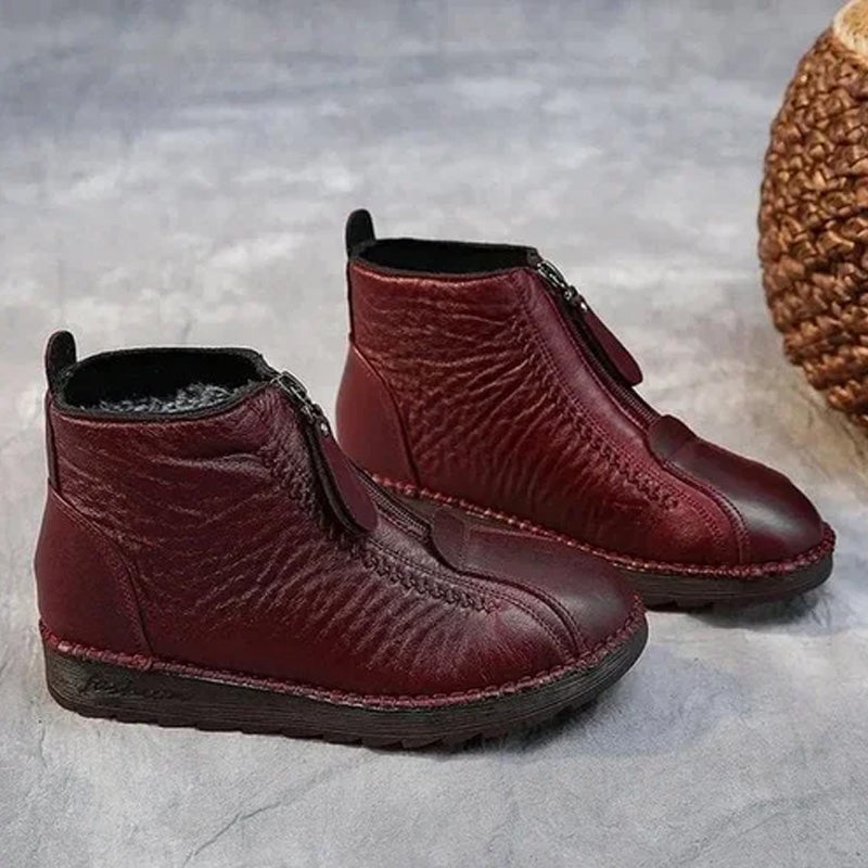 👢 50% DE RÉDUCTION ! ❄️ Bottines d‘Hiver Chaudes pour Femmes – Fermeture Éclair Facile, Semelle Antidérapante & Style Élégant ✨