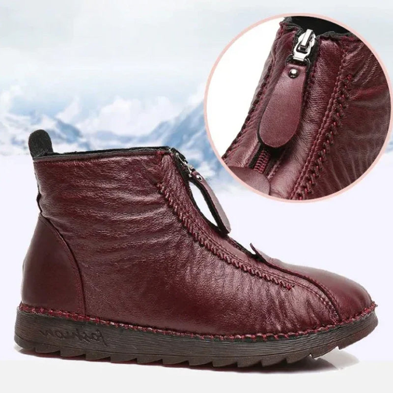 👢 50% DE RÉDUCTION ! ❄️ Bottines d‘Hiver Chaudes pour Femmes – Fermeture Éclair Facile, Semelle Antidérapante & Style Élégant ✨