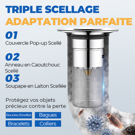 🔥🚰 PROMO SPÉCIALE : ACHETEZ 2, LIVRAISON GRATUITE ! Filtre de Vidange d'Évier Universel – Anti-Odeurs, Anti-Bouchons, Installation Facile, Compatible Toutes Cuisines 🆓