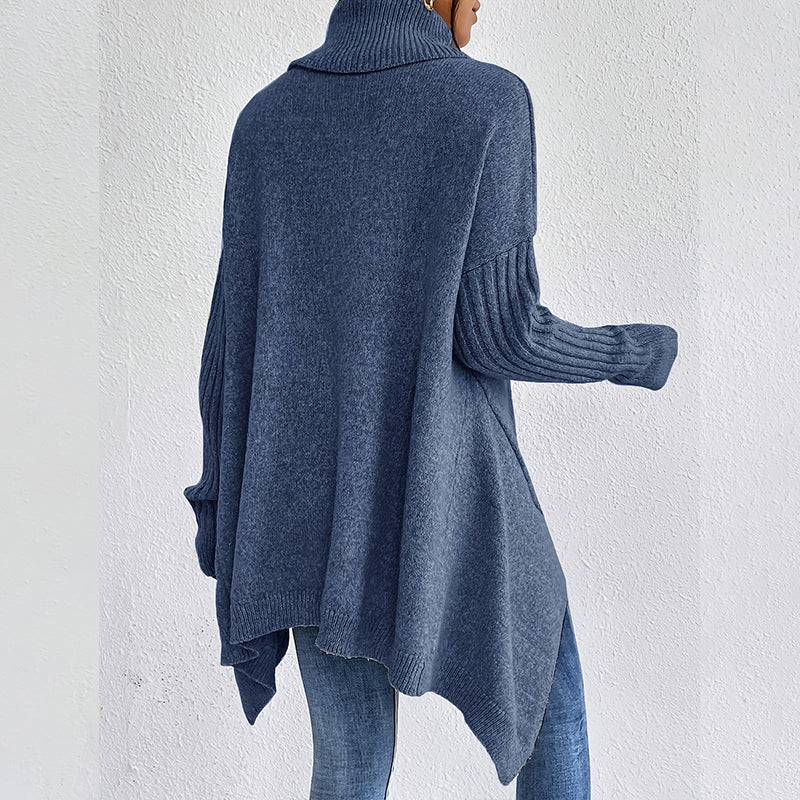 👜 -50 % sur toute la mode femme ! ✨！💖Pull femme tendance de couleur unie avec épaules tombantes, col montant et grosse maille