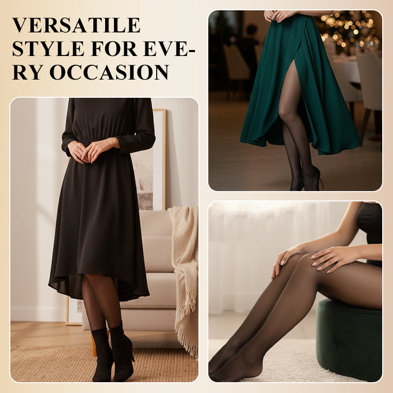 ✨ Collants Premium thermiques : doublure chaude, pieds couverts et fini semi-transparent, faciles à porter au quotidien 🧦