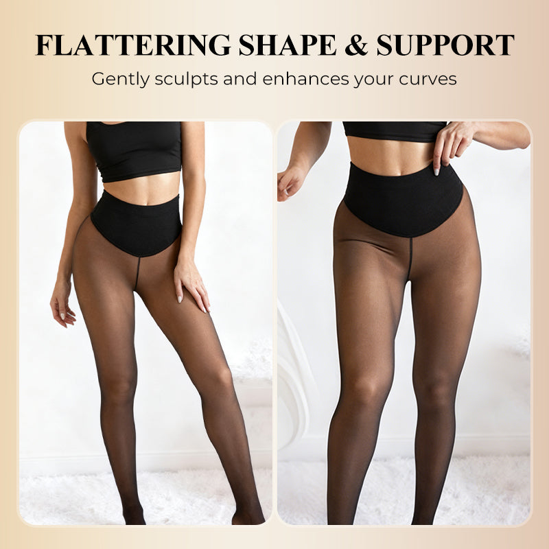 ✨ Collants Premium thermiques : doublure chaude, pieds couverts et fini semi-transparent, faciles à porter au quotidien 🧦