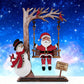 📢 50 % de réduction !!! ✨ Décoration de table 3D en bois – Père Noël sur une balançoire, pièce maîtresse festive & durable 🎄🪵