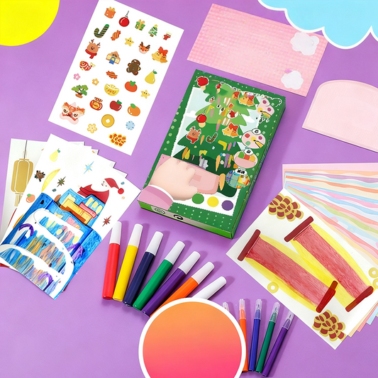 🎄50 % de réduction pour Noël🚀Kit de 35 pièces Rainbow Scratch Art pour enfants