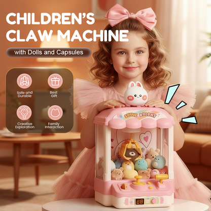📢📢Cadeaux du Nouvel An à 50 % de réduction🧸Machine à pince animaux mignonne pour enfants 🎉 Comprend des peluches et des jouets en capsule🧸