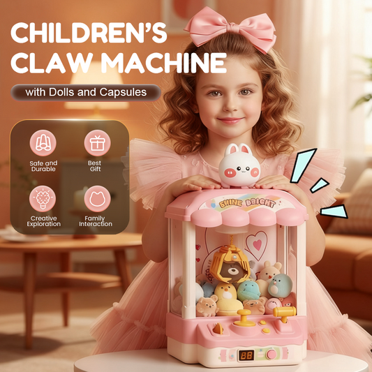 📢📢Cadeaux du Nouvel An à 50 % de réduction🧸Machine à pince animaux mignonne pour enfants 🎉 Comprend des peluches et des jouets en capsule🧸