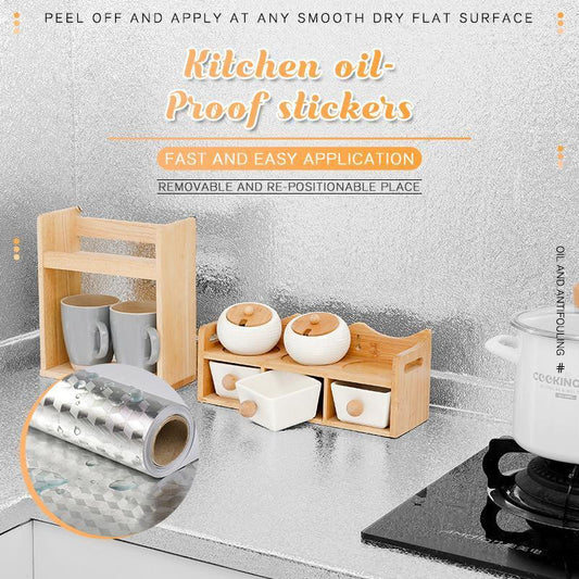 🛡️ 50 % DE RÉDUCTION ! 🍳Autocollants de cuisine – Protègent les placards et les plans de travail contre la graisse et les taches. Découpables sur mesure, amovibles. Une véritable bouée de sauvetage pour la cuisine ! 🌟✅