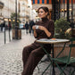 💜 DERNIER JOUR DE PROMOTION - 50 % DE RÉDUCTION💜Ensemble élégant pour femme composé d'un haut à col roulé et d'un pantalon taille haute