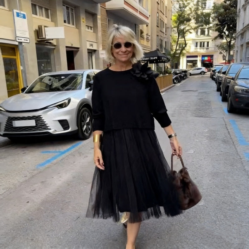 📢📢50 % de réduction !! ⏰Ensemble deux pièces composé d'un haut à manches longues en tricot pour femme et d'une robe sans manches