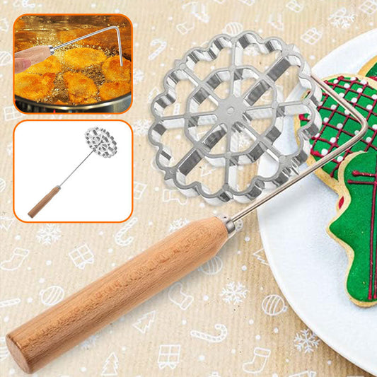 Moule à frire en aluminium en forme de fleur avec poignée
