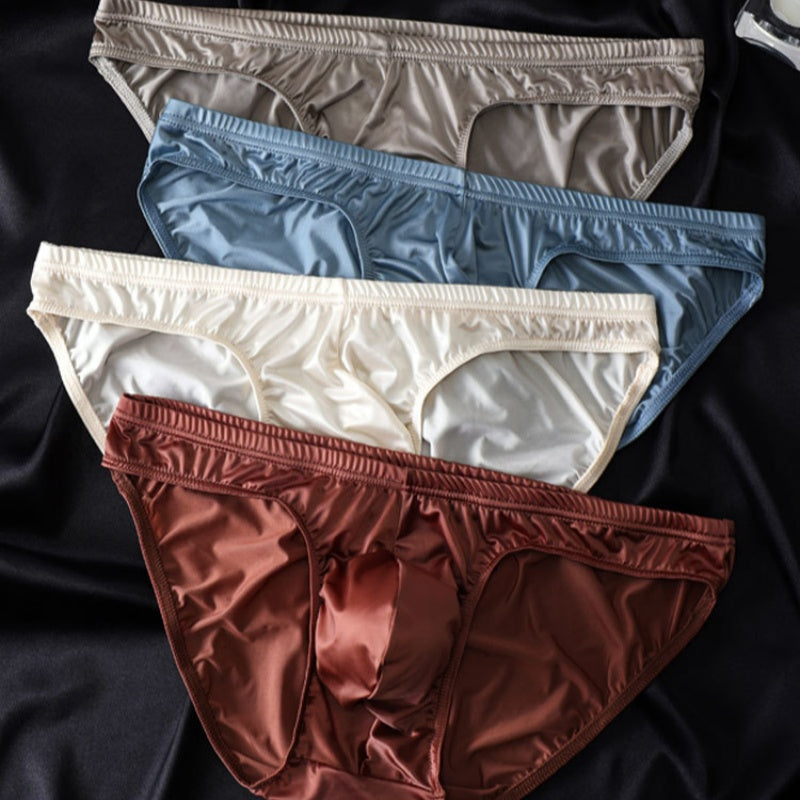 🔥Offres spéciales - 50 % DE RÉDUCTION📢📢Slips sexy à poche profilée et taille basse pour homme - Slips en soie glacée avec soutien profilé, doux et extensibles
