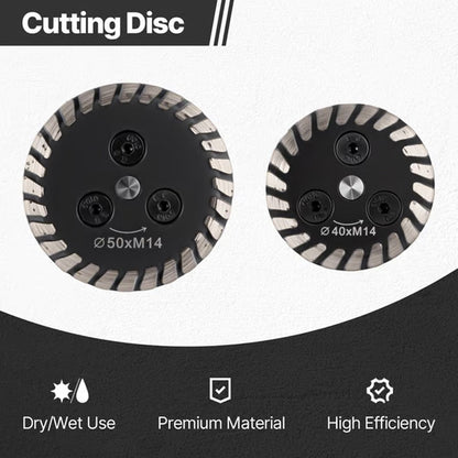 🎁💎 PROMO FLASH 50% ! Lame Diamant M14 50mm – Coupe Carrelage, Pierre, Marbre sans Éclats, Compatible Meuleuse, Coupe Sèche/Humide, Qualité Industrielle ⚒️