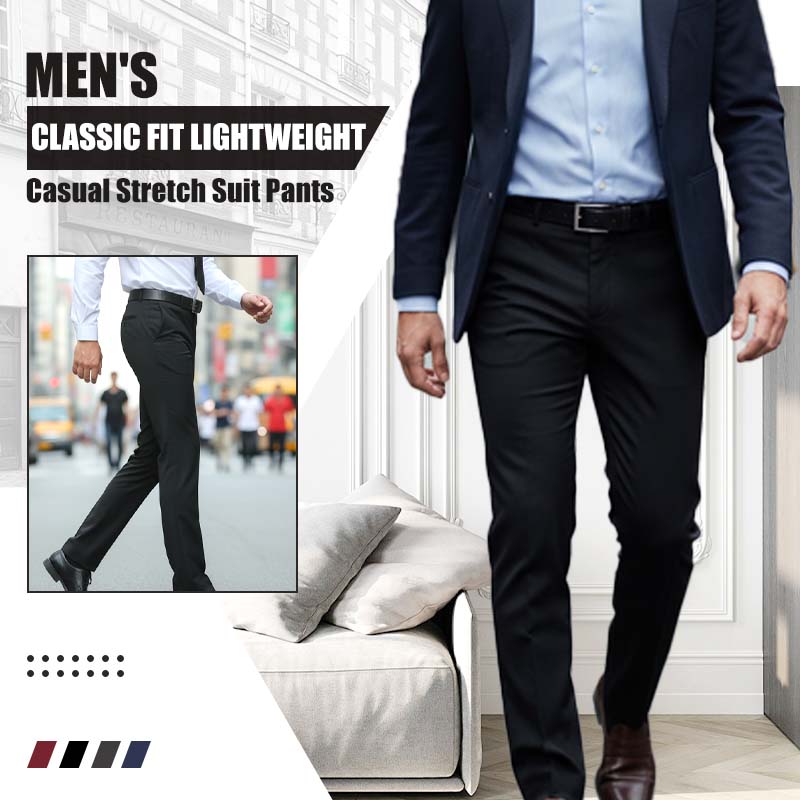 👖 50% de Réduction! 🤵 Pantalon de Costume Classique pour Homme – Léger, Extensible & Confort Toute la Journée ✨