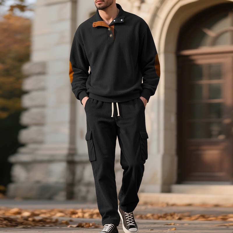 👕 50% DE RÉDUCTION ! 👖 Ensemble 2 Pièces Homme Pull & Pantalon Cargo – Style Urbain, Tissu Confortable & Coupe Moderne ✨