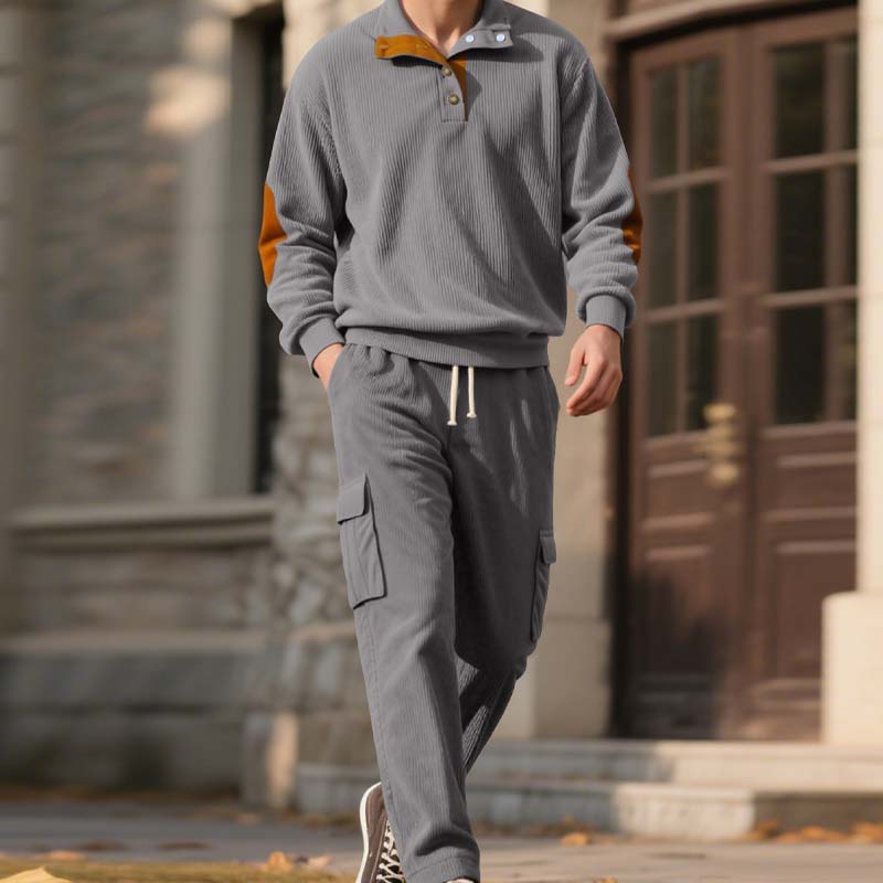 👕 50% DE RÉDUCTION ! 👖 Ensemble 2 Pièces Homme Pull & Pantalon Cargo – Style Urbain, Tissu Confortable & Coupe Moderne ✨
