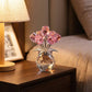 💐60 % DE RÉDUCTION ! ✨ Figurine de fleur rose cristal avec vase – Décoration élégante, faite main et idée cadeau parfaite 🎁