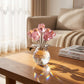 💐60 % DE RÉDUCTION ! ✨ Figurine de fleur rose cristal avec vase – Décoration élégante, faite main et idée cadeau parfaite 🎁