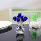 💐60 % DE RÉDUCTION ! ✨ Figurine de fleur rose cristal avec vase – Décoration élégante, faite main et idée cadeau parfaite 🎁