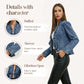 🥳VENTE CHAUDE 2026🥳💞50K+ VENDUS !👵☀️ 56% DE RÉDUCTION ! Veste en Jean à Devant Ouvert – Sans boutons, facile à enfiler/enlever. Volants flatteurs, tissu respirant. Lavage bleu classique. Un inémporel de garde-robe. 🌿✅
