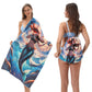 🥳 PROMOTION 2026 EXCEPTIONNELLE 🥳 50 % DE RÉDUCTION TEMPS LIMITÉ ! 🏖️ Serviette de plage imprimée 2-en-1 convertible en sac à dos