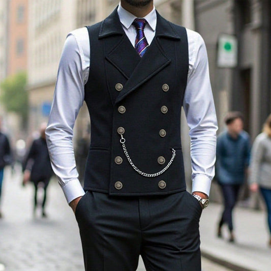 Gilet de Costume Homme Coupe Slim - Style Rétro Décontracté pour Costume ou Smoking