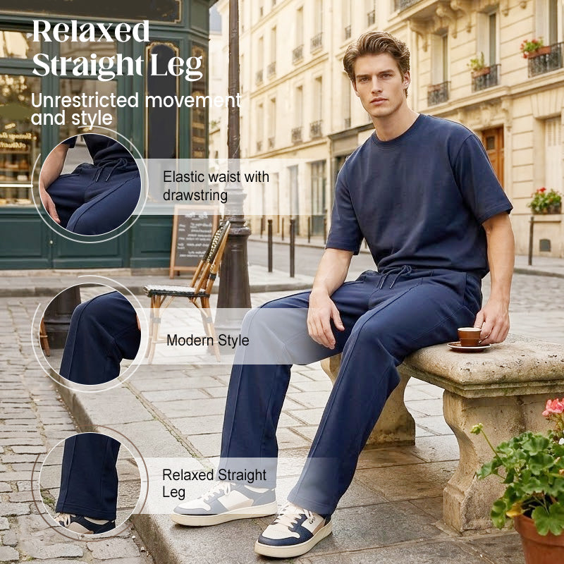 📢📢50 % DE RÉDUCTION !! ⏰Pantalon droit pour homme à taille élastique avec cordon de serrage
