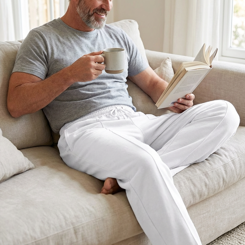 📢📢50 % DE RÉDUCTION !! ⏰Pantalon droit pour homme à taille élastique avec cordon de serrage