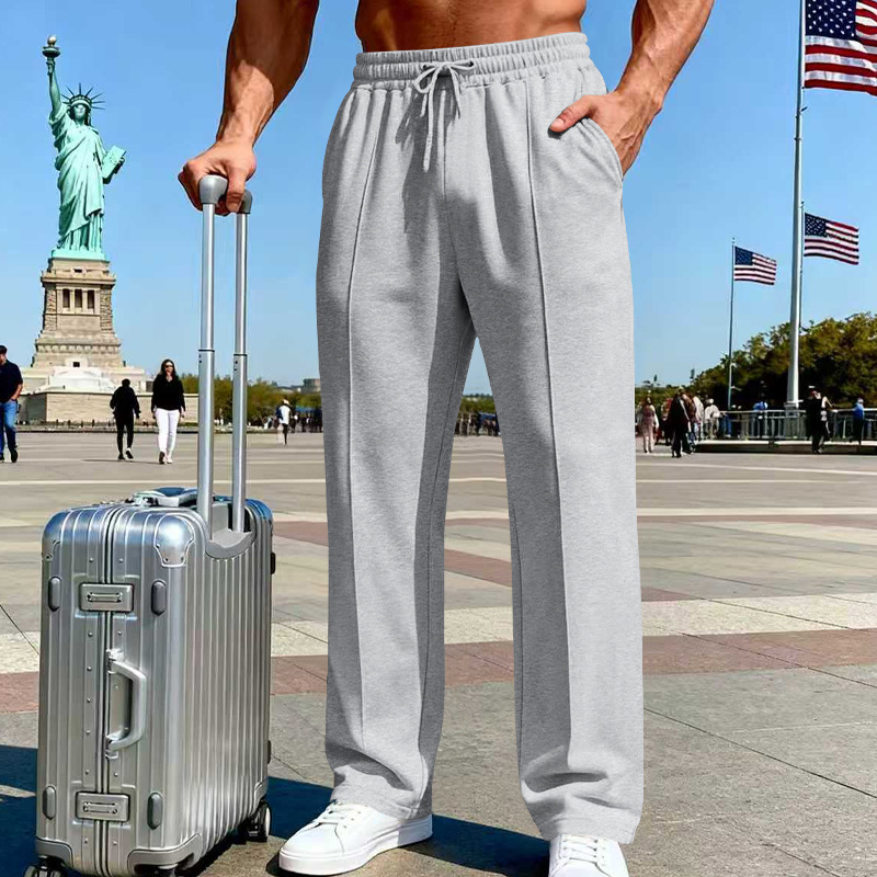 📢📢50 % DE RÉDUCTION !! ⏰Pantalon droit pour homme à taille élastique avec cordon de serrage