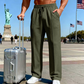 📢📢50 % DE RÉDUCTION !! ⏰Pantalon droit pour homme à taille élastique avec cordon de serrage