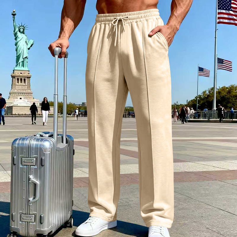 📢📢50 % DE RÉDUCTION !! ⏰Pantalon droit pour homme à taille élastique avec cordon de serrage