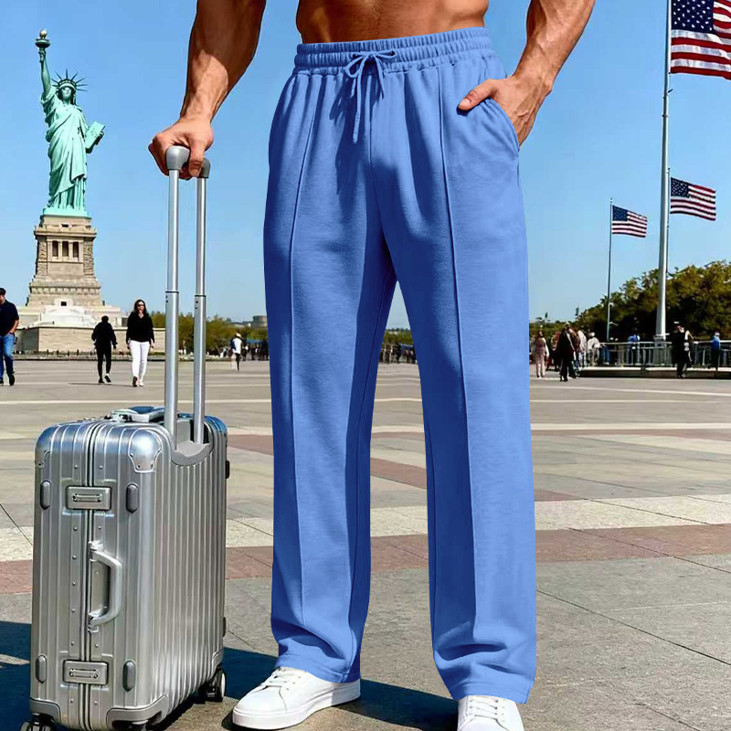 📢📢50 % DE RÉDUCTION !! ⏰Pantalon droit pour homme à taille élastique avec cordon de serrage