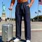📢📢50 % DE RÉDUCTION !! ⏰Pantalon droit pour homme à taille élastique avec cordon de serrage