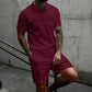 Ensemble 2 pièces pour homme : haut à manches courtes et short à cordon