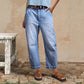 👖 50% DE RÉDUCTION ✨ Jean droit court à taille haute pour femme – Coupe flatteuse, confortable & parfait pour un look décontracté 🌸