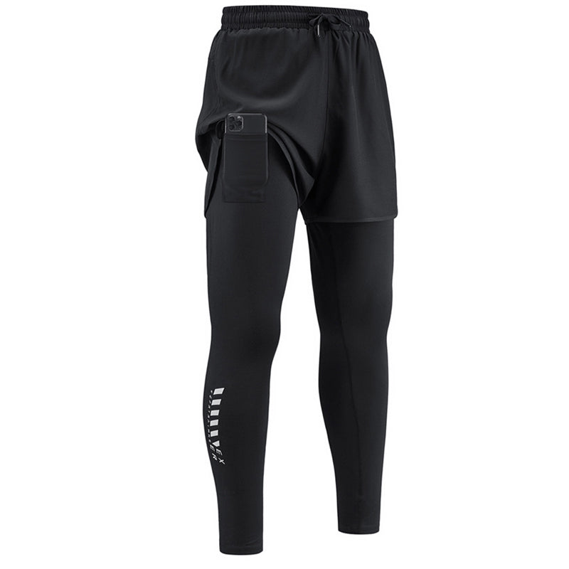📱PROMO LIMITÉE -50%👖Collant 2-en-1 Homme – Compression & Short, Respirant, Poche Téléphone, 3 Couleurs, S-3XL