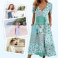🥳VENTE FLASH 2026🥳💞Plus de 50 000 vendus !💙50% de réduction ! Robe à manches courtes et col V à motifs pour femme – Tissu doux, coupe flatteuse et ajustée, un indispensable du quotidien décontracté🌿✅