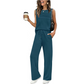 Ensemble femme : haut sans manches et pantalon à cordon de serrage