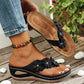 👡🌸✨ PROMO -50% ! Sandales à Talon Compensé pour Femme – Motif Floral, Semelle Antidérapante & Confortable (8 Couleurs, 36-43)