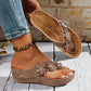 👡🌸✨ PROMO -50% ! Sandales à Talon Compensé pour Femme – Motif Floral, Semelle Antidérapante & Confortable (8 Couleurs, 36-43)