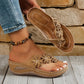 👡🌸✨ PROMO -50% ! Sandales à Talon Compensé pour Femme – Motif Floral, Semelle Antidérapante & Confortable (8 Couleurs, 36-43)