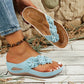👡🌸✨ PROMO -50% ! Sandales à Talon Compensé pour Femme – Motif Floral, Semelle Antidérapante & Confortable (8 Couleurs, 36-43)