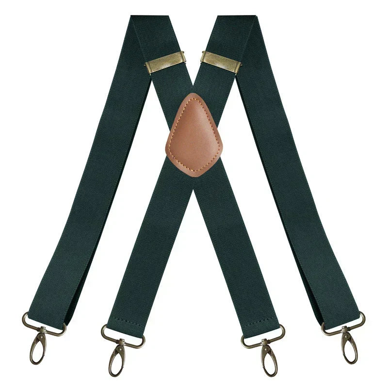 👔 PROMO LIMITÉE -50% ! ✨ Bretelles Homme Dos Croisé X – 4 Clips Amovibles Réglables, Boucle Bronze Antique, Tissu Élastique · 7 Coloris 🔥 2ème à 10€ Seulement !