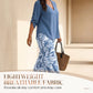👔🌸 PROMO -50% ! Ensemble Femme Chemisier V & Pantalon Large Imprimé Feuilles – 2 Pièces, Tissu Léger (6 Couleurs, S-3XL)