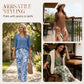 👔🌸 PROMO -50% ! Ensemble Femme Chemisier V & Pantalon Large Imprimé Feuilles – 2 Pièces, Tissu Léger (6 Couleurs, S-3XL)