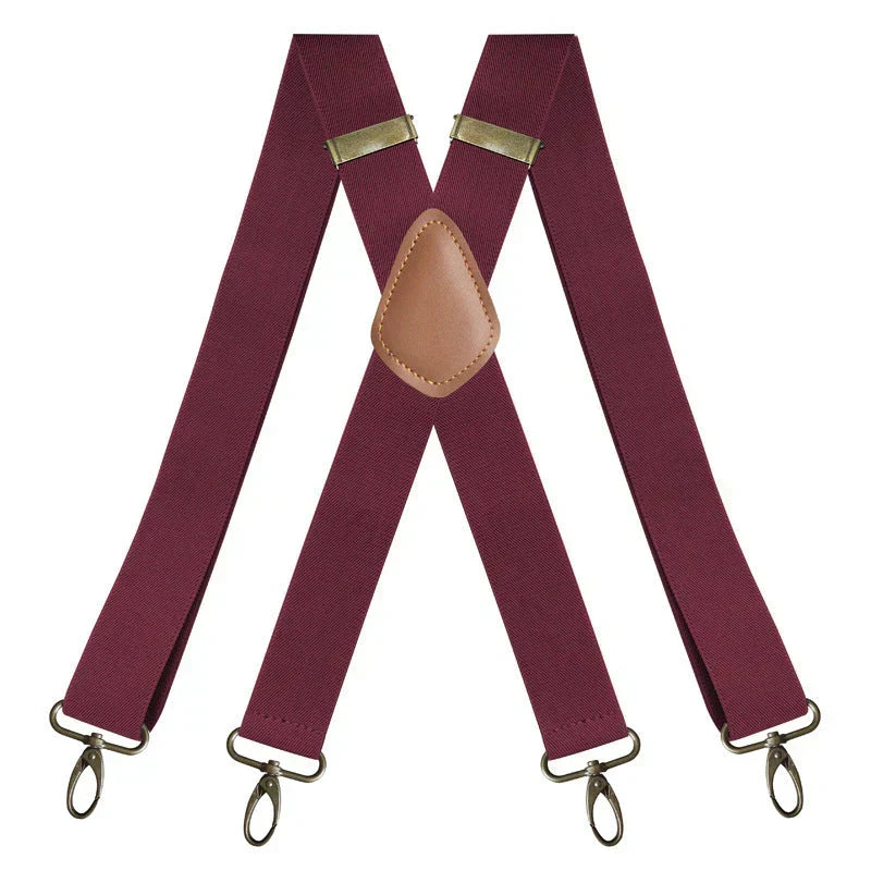 👔 PROMO LIMITÉE -50% ! ✨ Bretelles Homme Dos Croisé X – 4 Clips Amovibles Réglables, Boucle Bronze Antique, Tissu Élastique · 7 Coloris 🔥 2ème à 10€ Seulement !